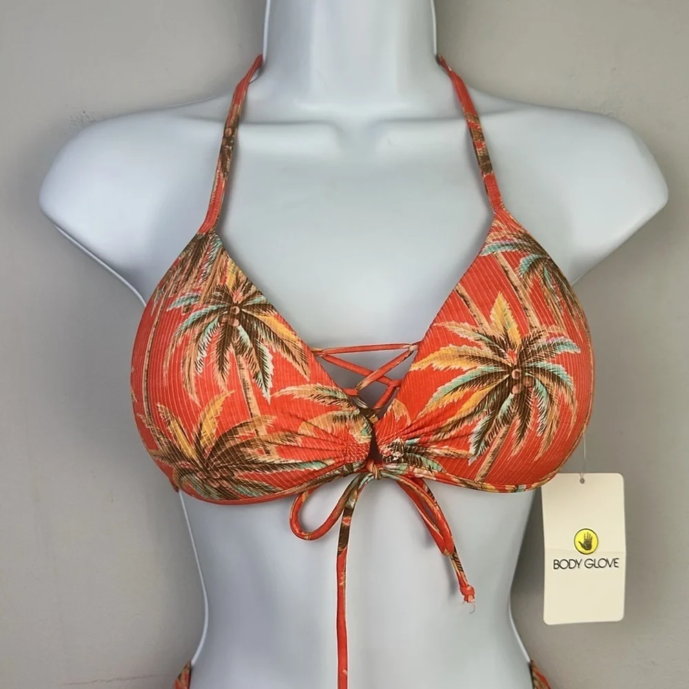 NEW Body Glove Bikini in Sunset Print Nuevo Contempo Bottoms Baby Love Top Small